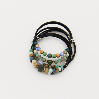 Petoskey & Leland Blue Memory Wire Bracelet