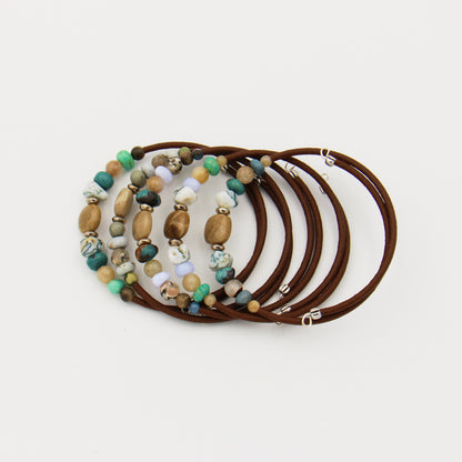Petoskey & Leland Blue Memory Wire Bracelet