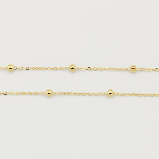 Cable Chain w/ Beads GF 16"