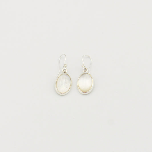 Mother of Pearl Oval Sterling Earrings