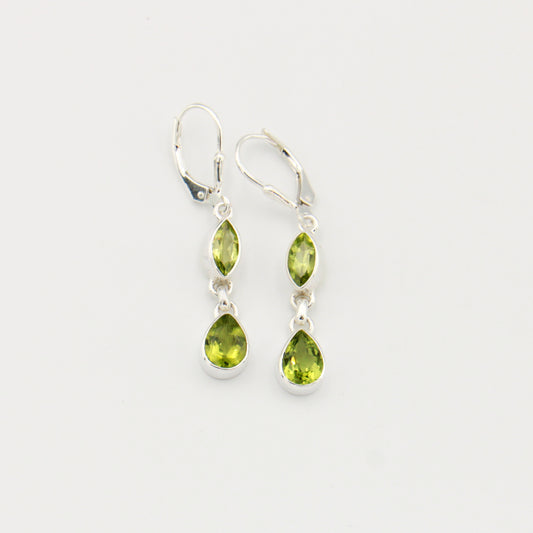 Peridot Marquis & Pear Sterling Earrings