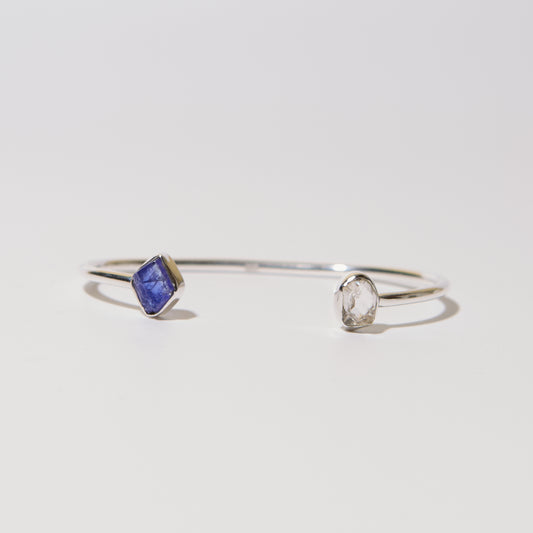 Tanzanite & Herkimer Sterling Cuff