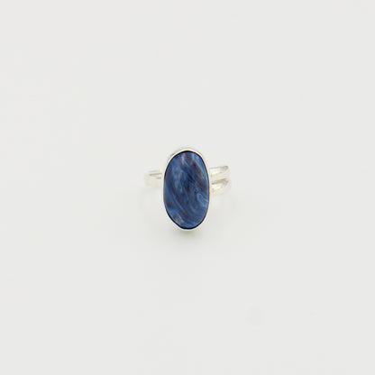 Leland Blue Dk Oval Sterling Ring Adj : 210000021277