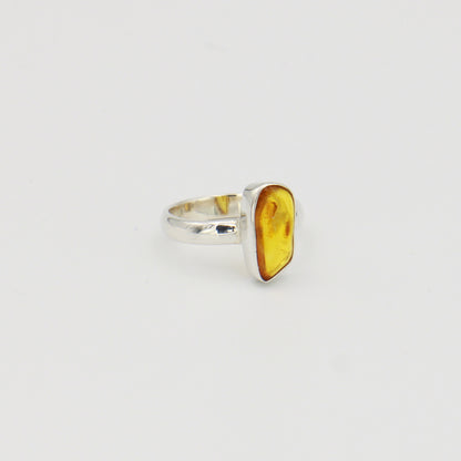 Baltic Amber Sterling Silver Ring Sz 7