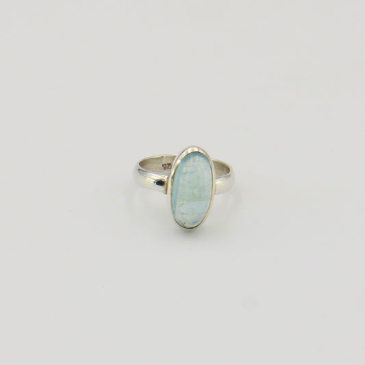 Aquamarine Oval Ring - Size 7
