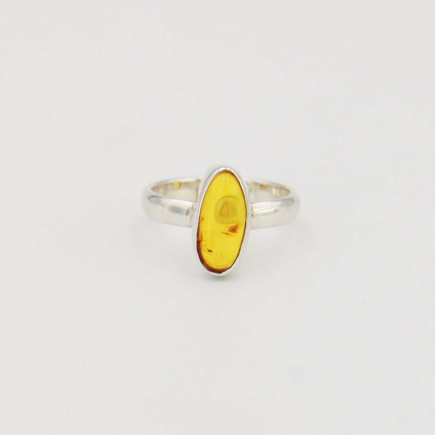 Baltic Amber Sterling Ring Sz 7