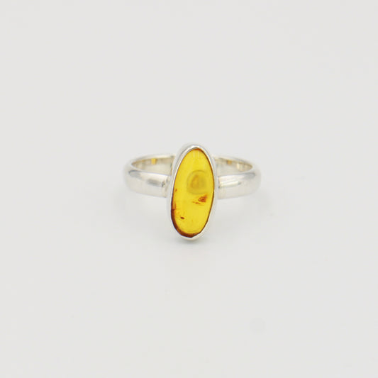 Baltic Amber Sterling Ring Sz 7