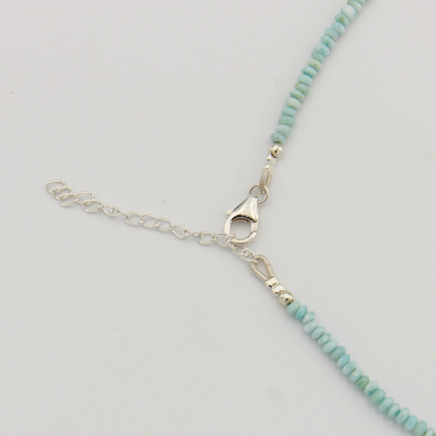 Dainty Larimar Beaded Sterling Necklace