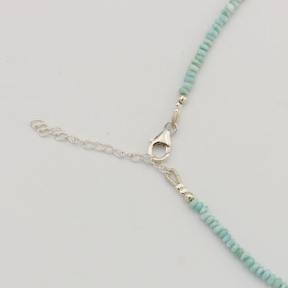 Dainty Larimar Beaded Sterling Necklace