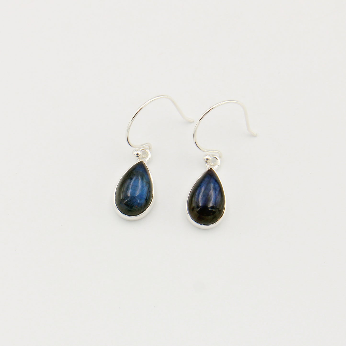 Labradorite Small Pear Sterling Earrings