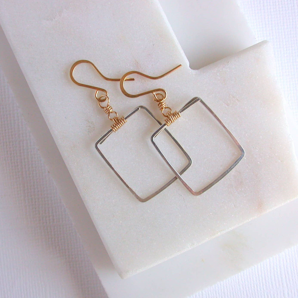 Framed Sterling and Gold Filled Earrings