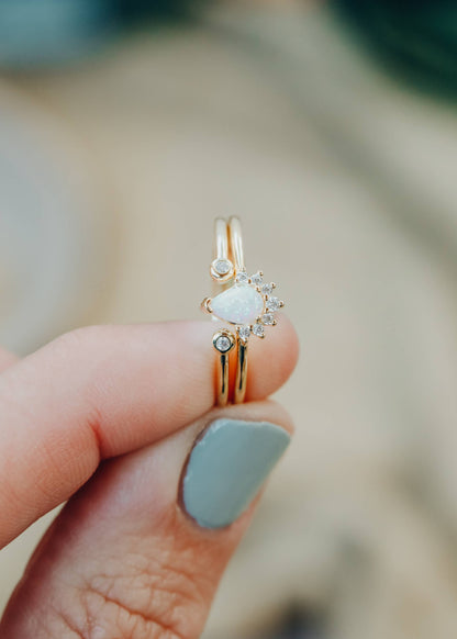 Opalite Burst CZ GP Ring