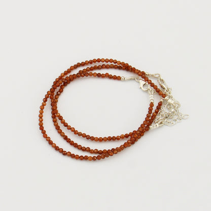 Dainty Gemstone Beaded Bracelet Hess Garnet