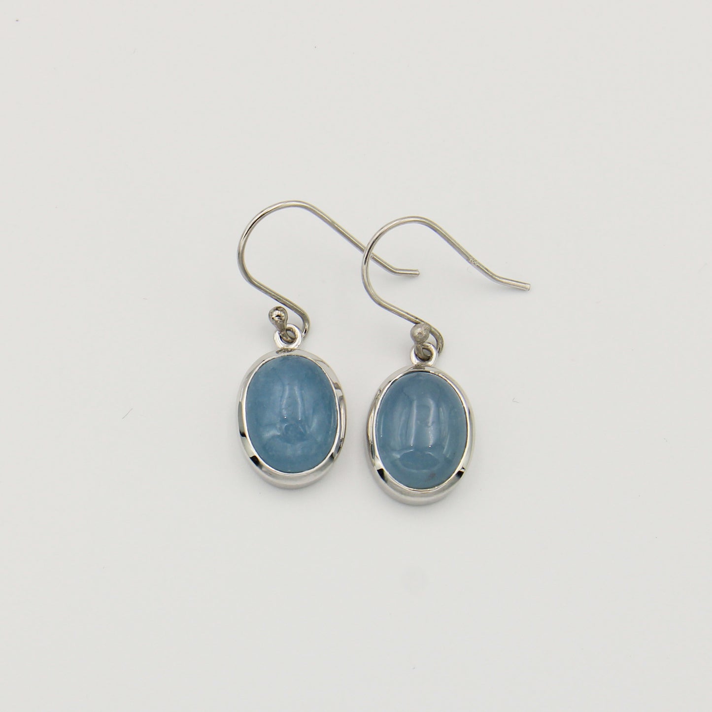 Aquamarine Oval Sterling Earrings