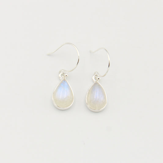 Moonstone Pear Sterling Earrings