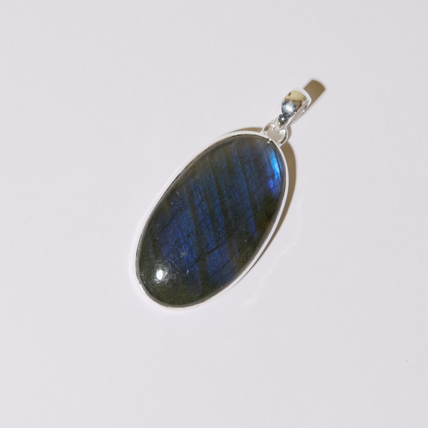 Labradorite Large Oval Sterling Pendant
