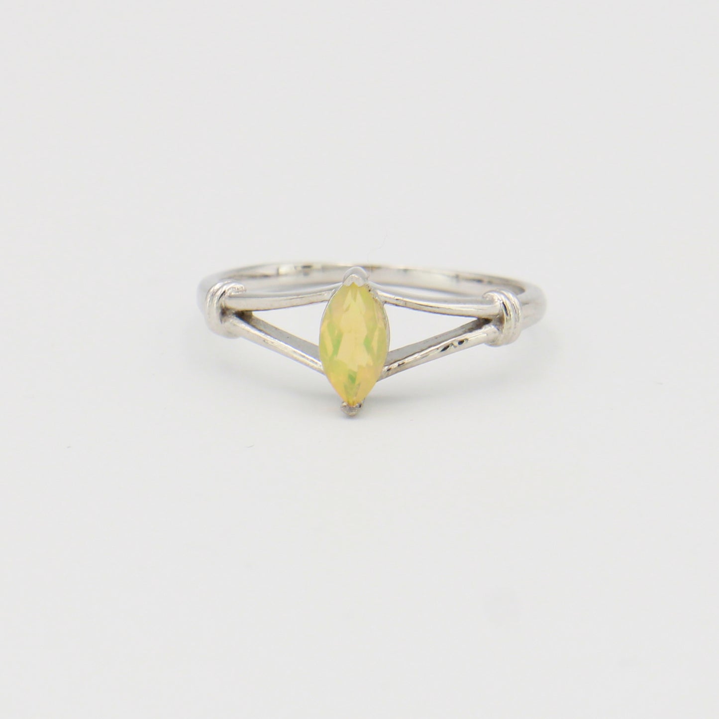 Ethiopian Opal Marquis Sterling Ring Sz 7