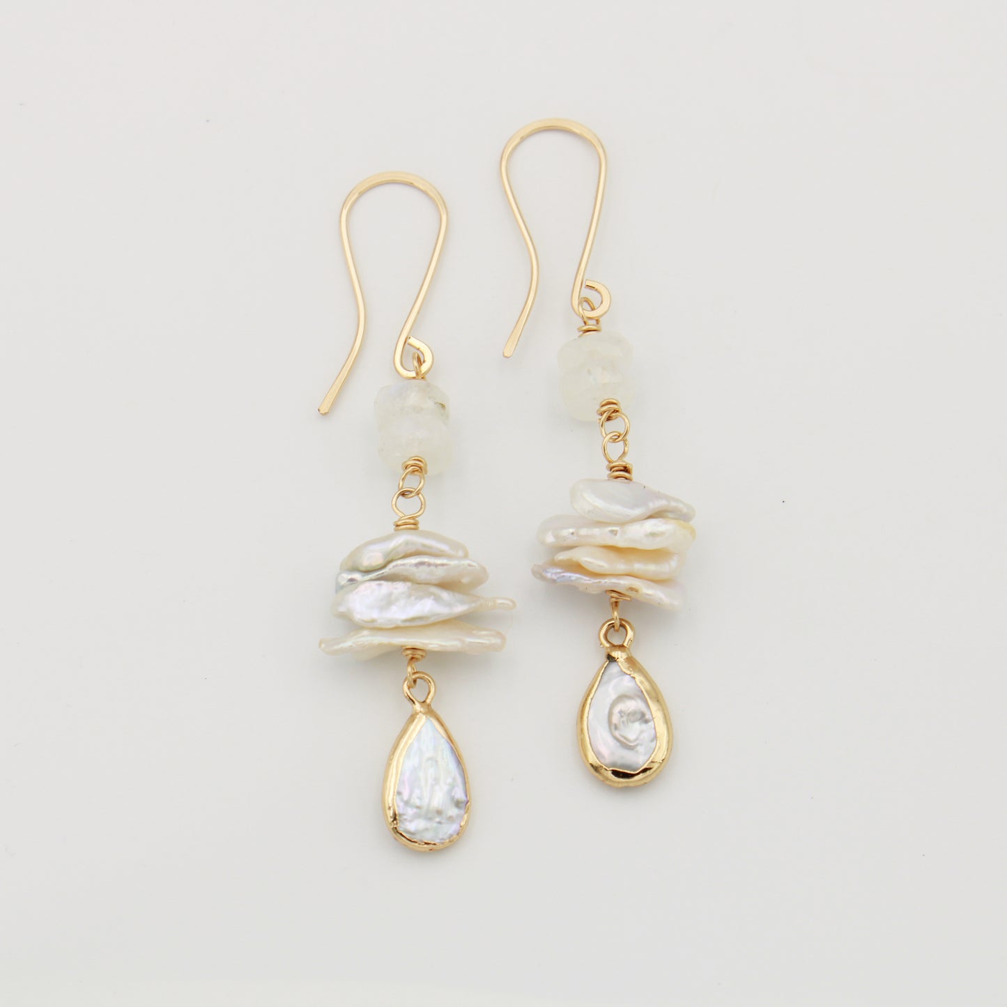Pearl & Moonstone GF Earrings