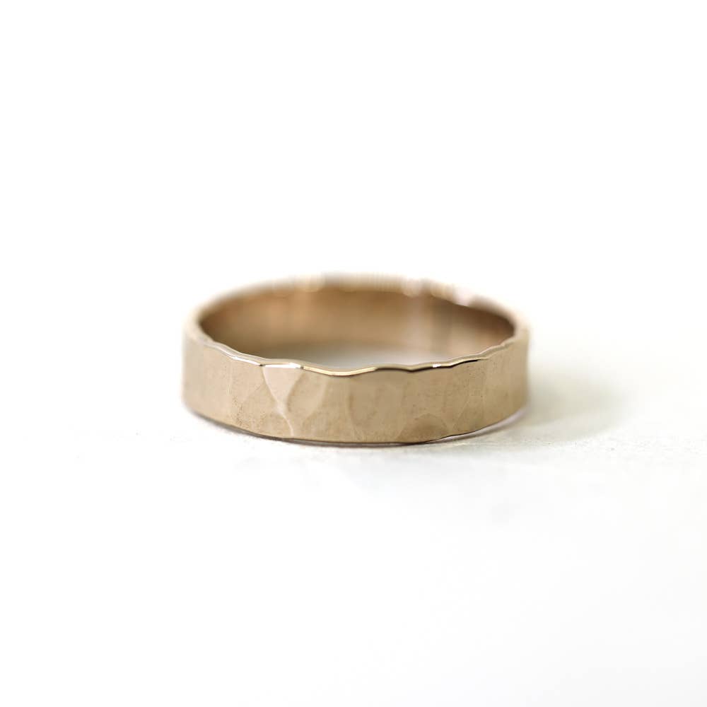Wide Hammered Gold Filled Ring