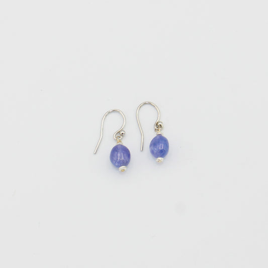 Tanzanite Bead Drop Sterling Earrings