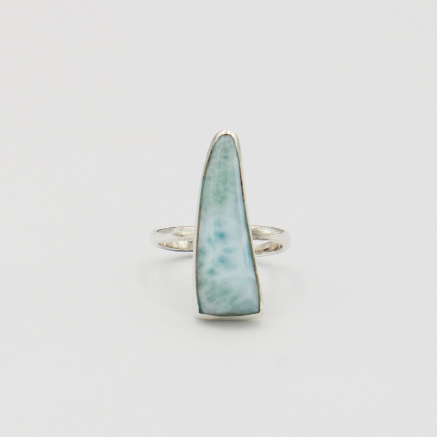 Larimar Long Narrow Triangle Sterling Ring Adj