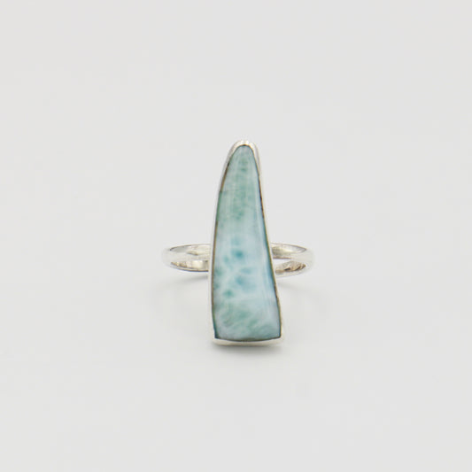 Larimar Long Narrow Triangle Sterling Ring Adj