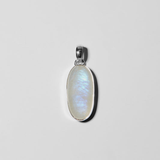 Moonstone Long Oval Sterling Pendant