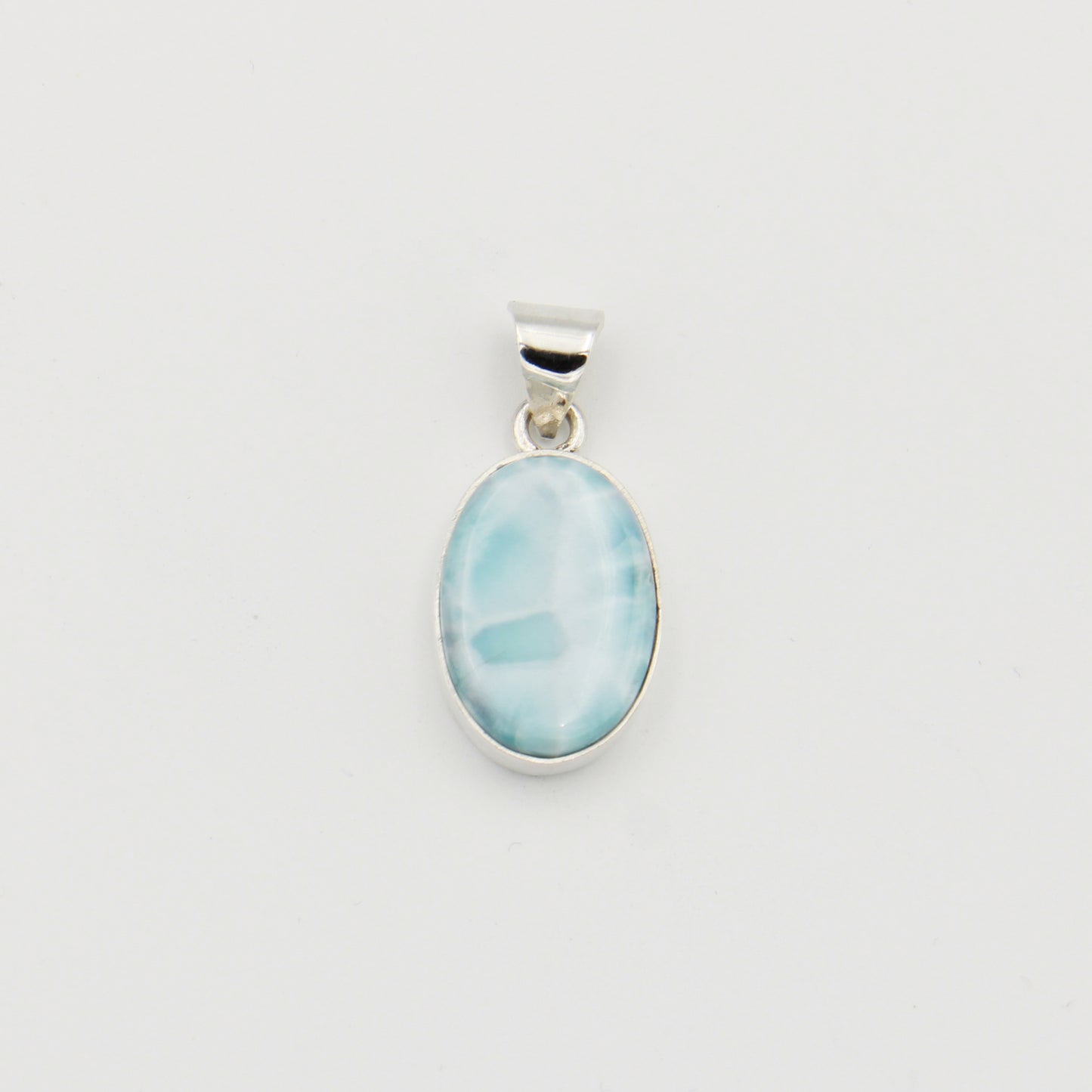 Larimar Oval Sterling Pendant 20mm
