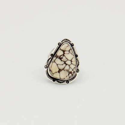 Wild Horse Wedge Sterling Ring Sz 7.5