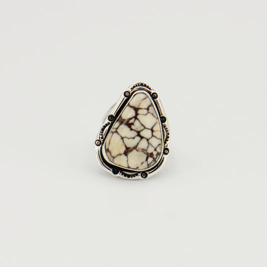 Wild Horse Wedge Sterling Ring Sz 7.5