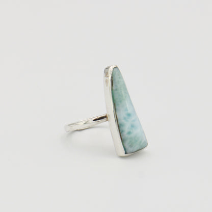 Larimar Long Narrow Triangle Sterling Ring Adj