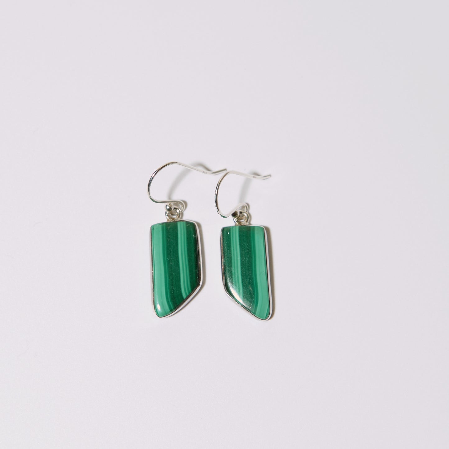 Malachite Trapezoid Sterling Earrings