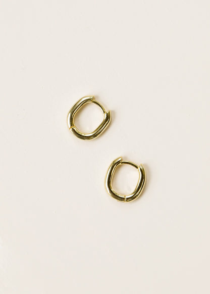 Rectangle GP Small Hoop Earrings