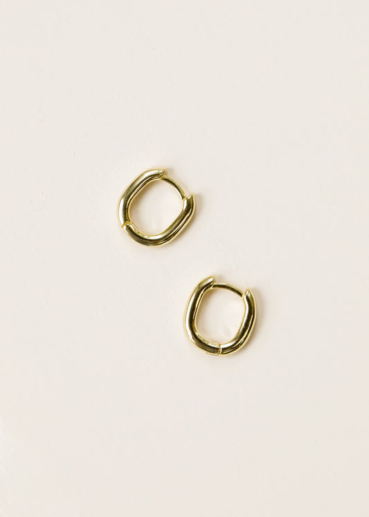 Rectangle GP Small Hoop Earrings