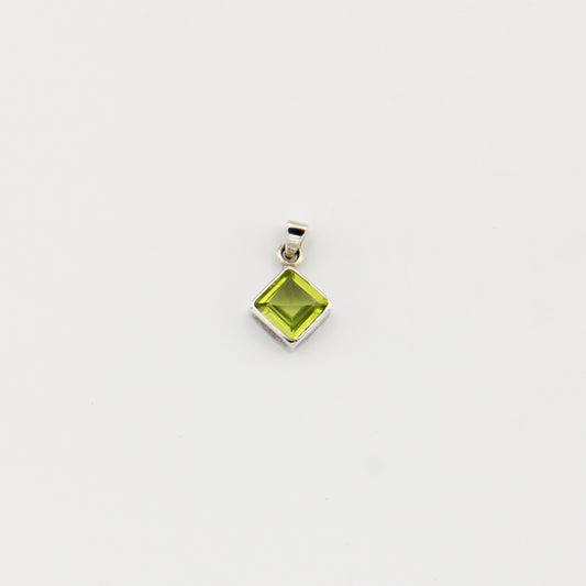 Peridot Square Sterling Pendant