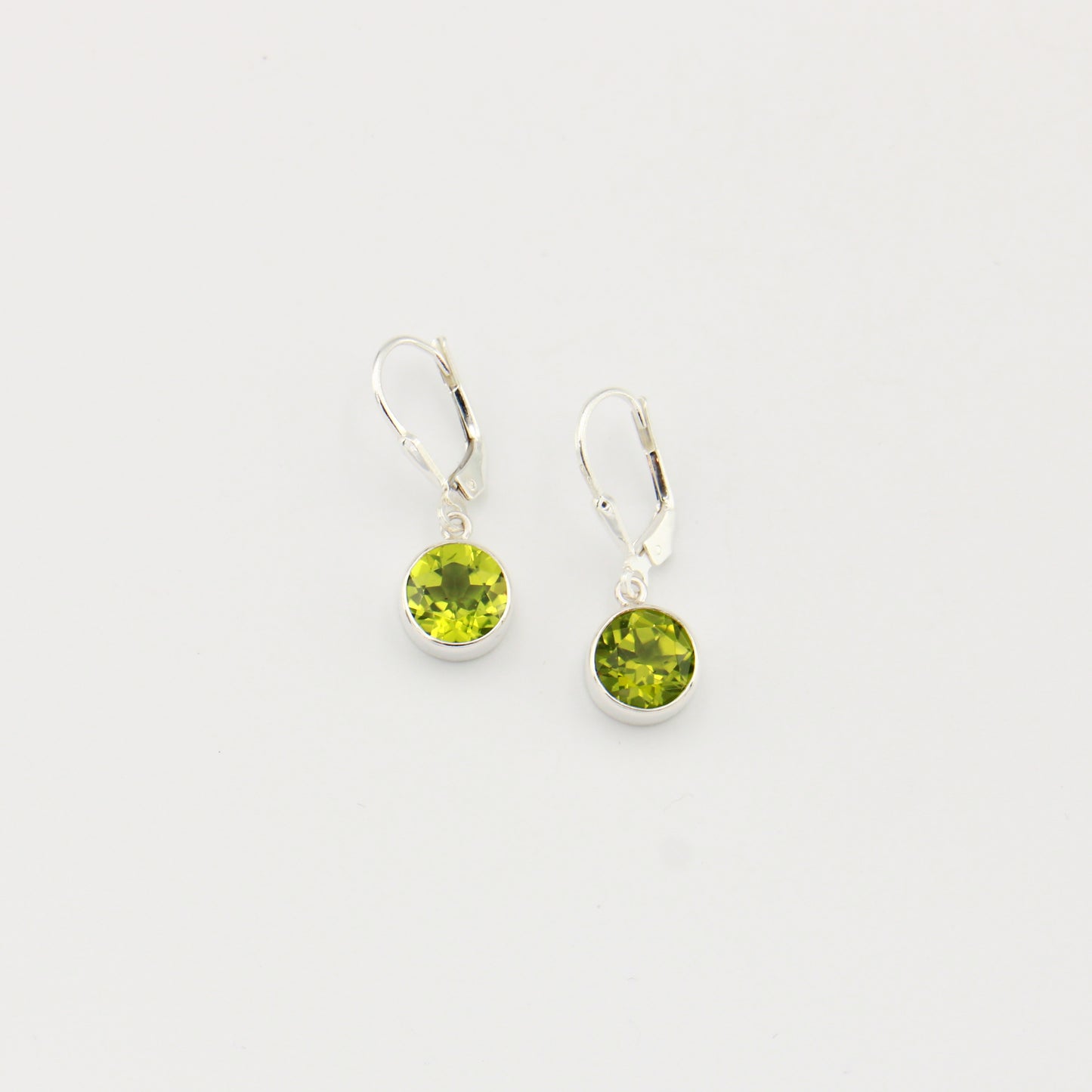 Peridot Round Sterling Earrings