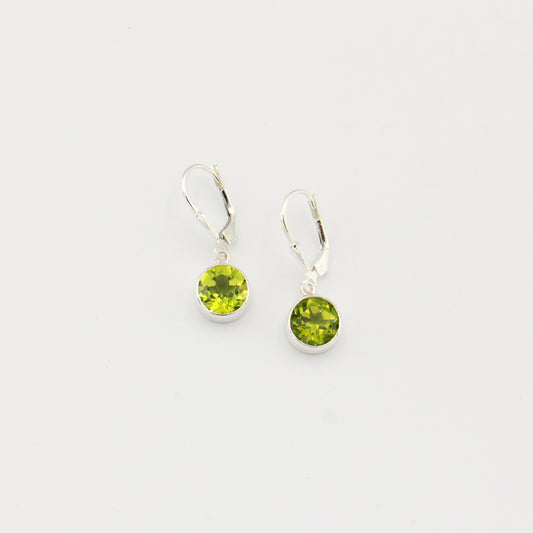 Peridot Round Sterling Earrings