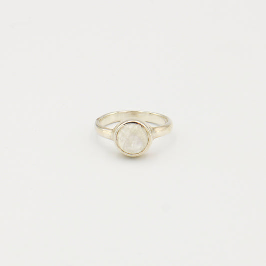 Moonstone Round Sterling Ring Sz 9 : 210000022276