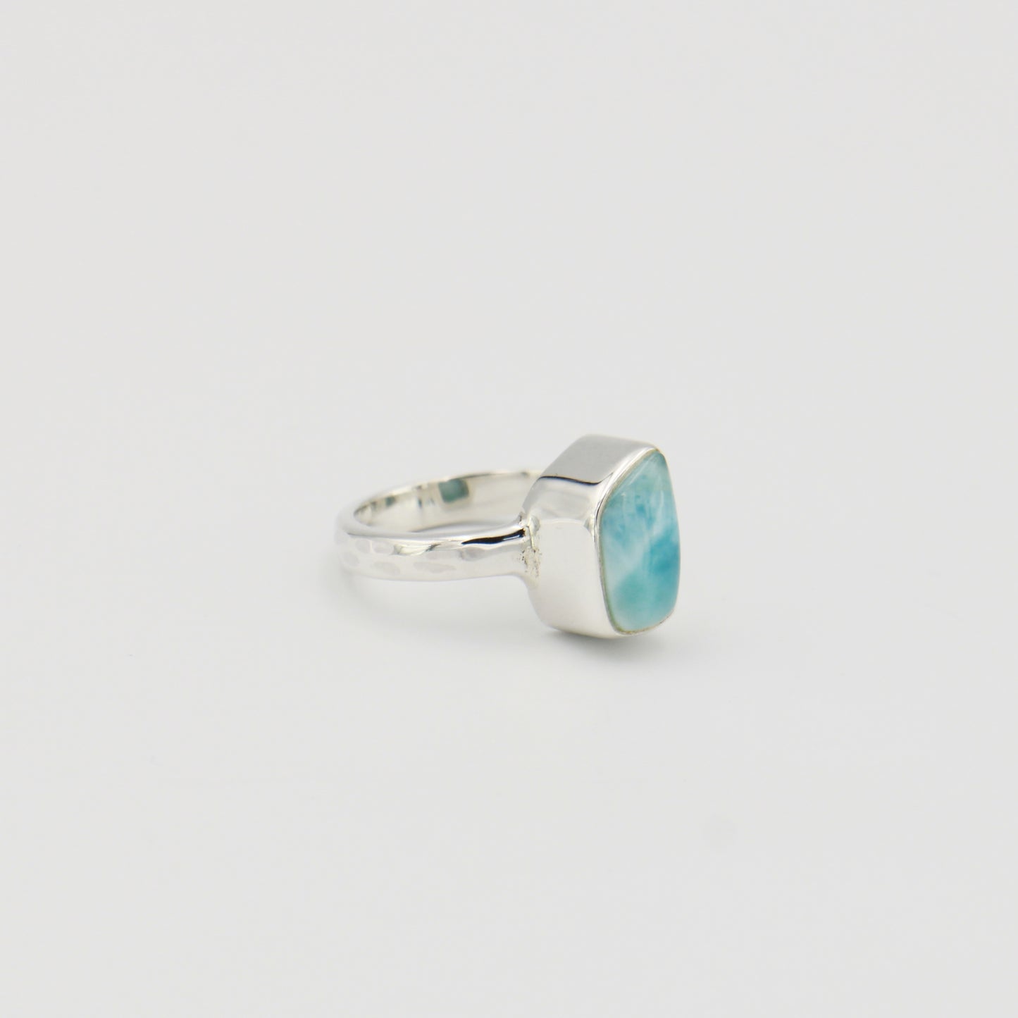 Larimar Rhomboid Sterling Ring Sz 6
