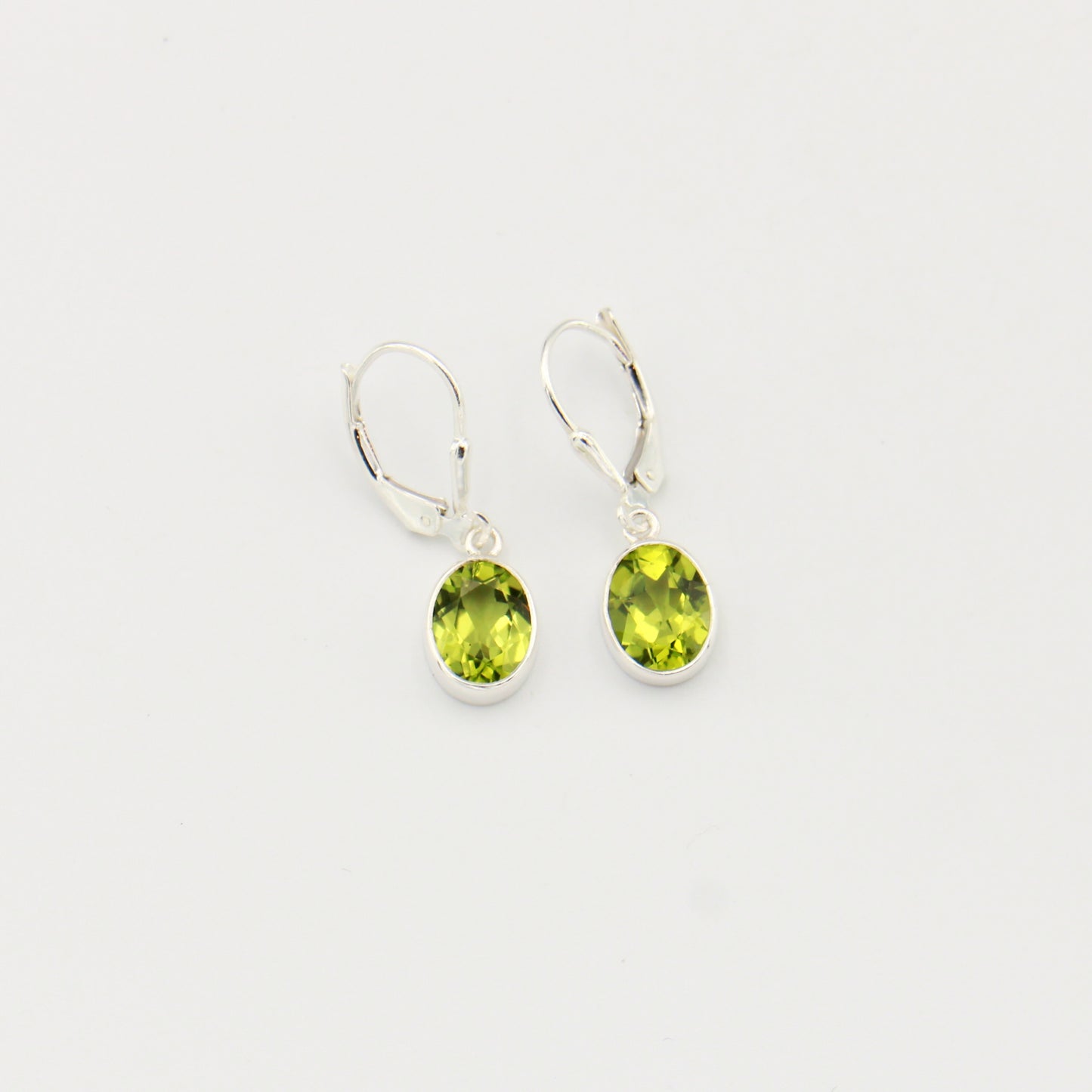 Peridot Oval Sterling Earrings