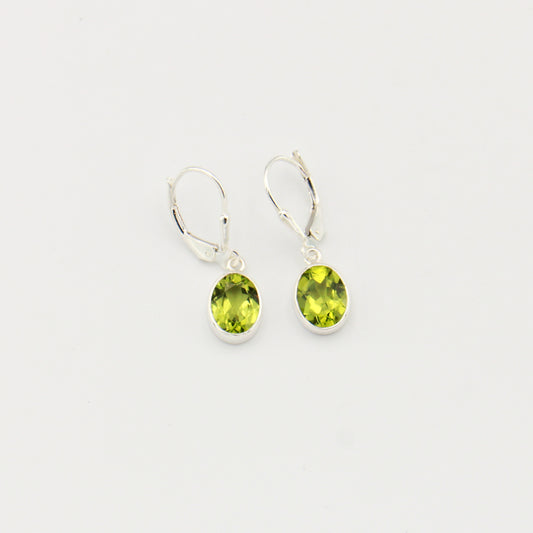 Peridot Oval Sterling Earrings