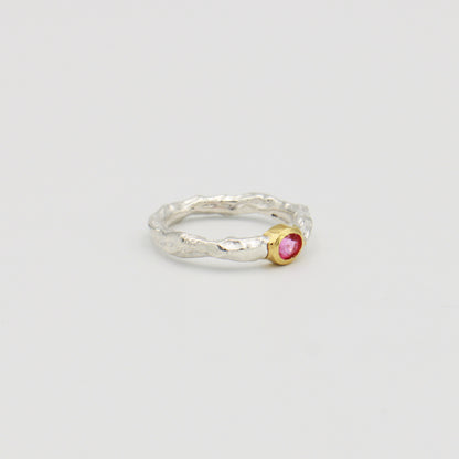 Ruby Rustic Band GP Sterling Ring Sz 7