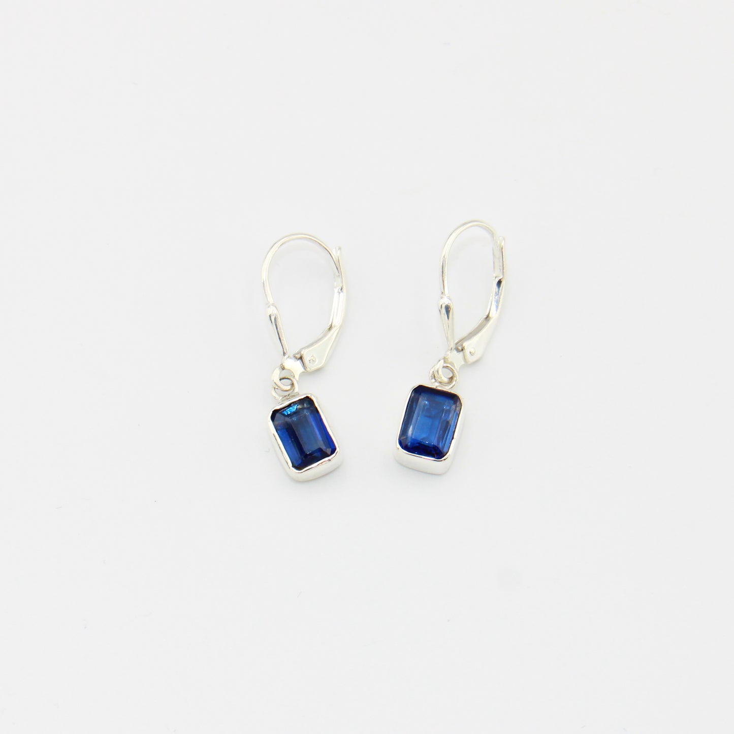 Kyanite Small Rectangle Sterling Earrings