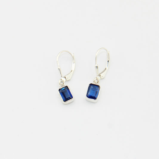 Kyanite Small Rectangle Sterling Earrings