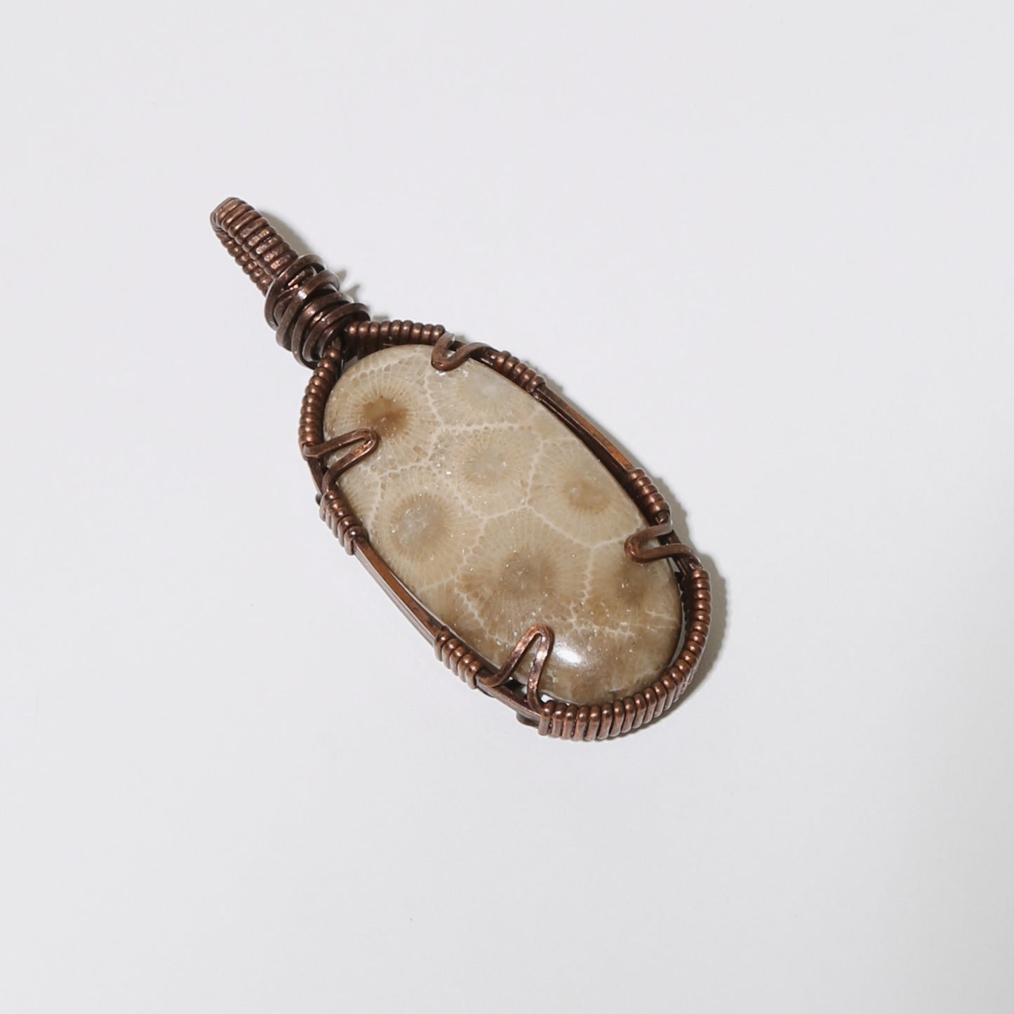 Petoskey Oval Copper Wrapped Pendant : 210000019429