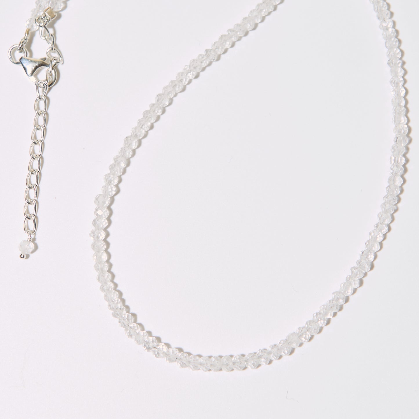 Quartz Beaded Sterling Necklace Adj