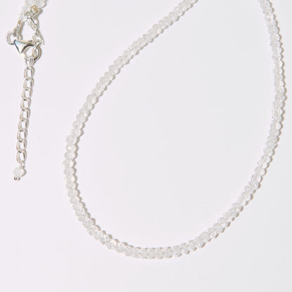 Quartz Beaded Sterling Necklace Adj