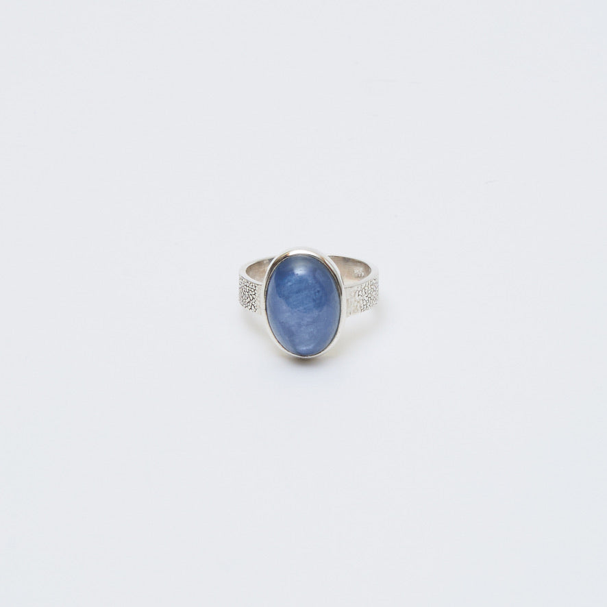 Kyanite Oval Sterling Ring Sz 6.5