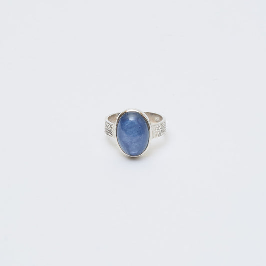 Kyanite Oval Sterling Ring Sz 6.5