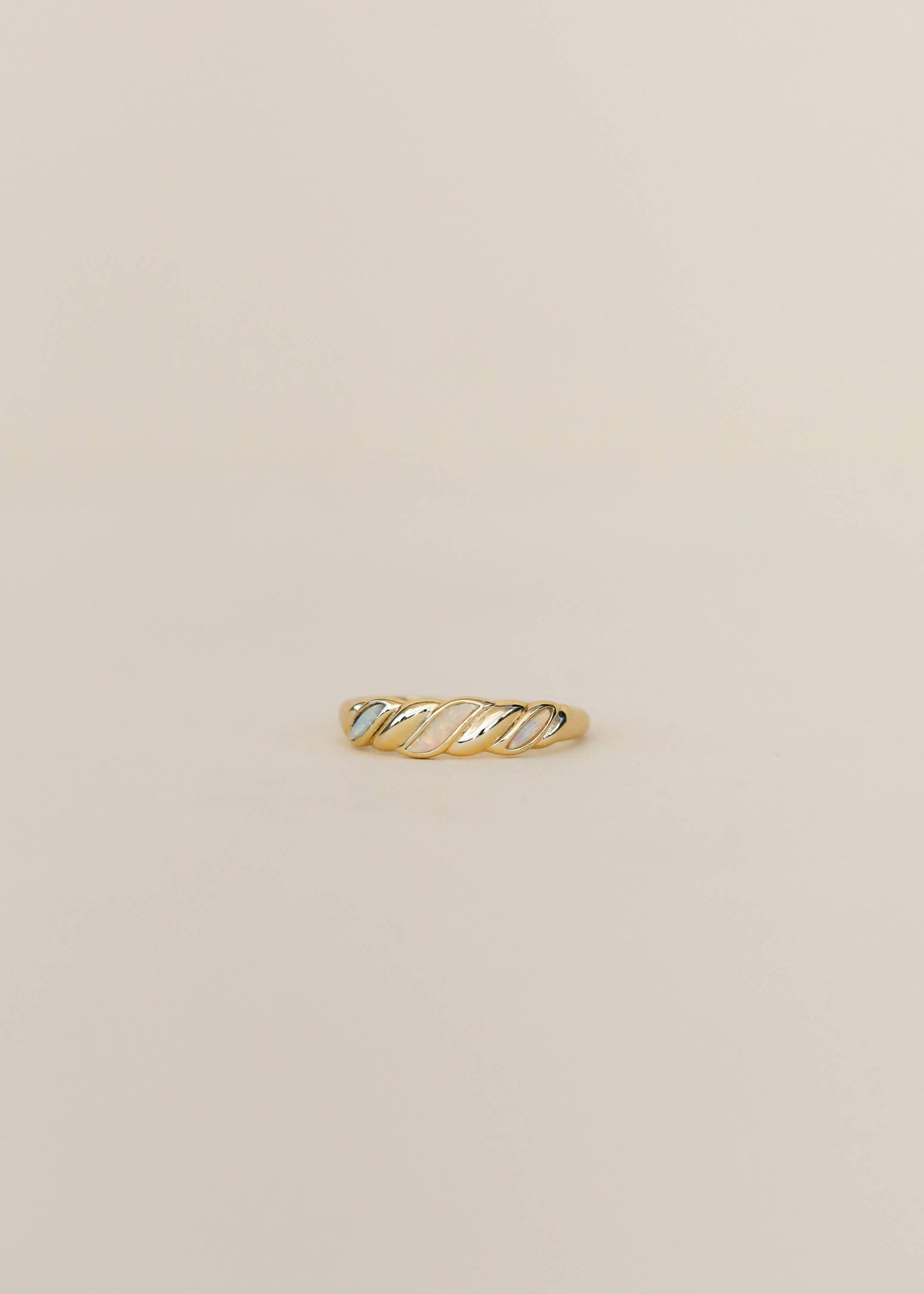 White Opalite GP Twist Ring